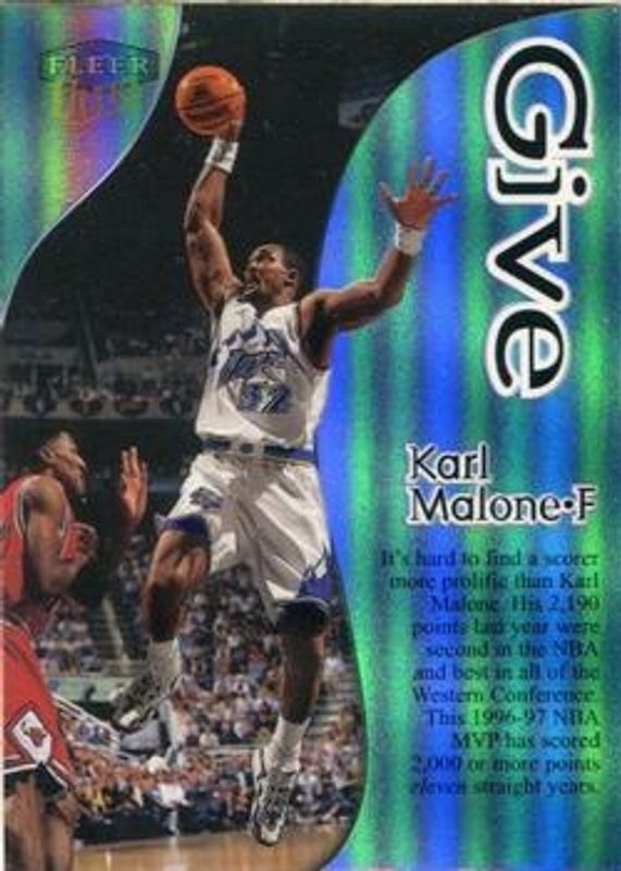 Karl Malone 1998 Fleer Ultra #10-GT Give & Take RAW