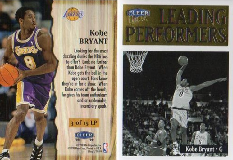 Kobe Bryant 1998 Fleer Ultra #3-LP Leading Performers Price Guide