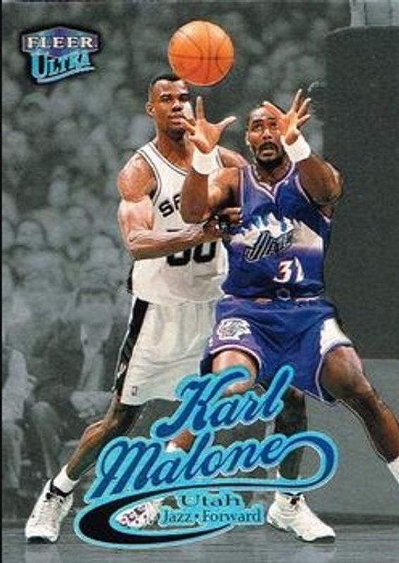 Karl Malone 1998 Fleer Ultra #53P Platinum Medallion /99 RAW