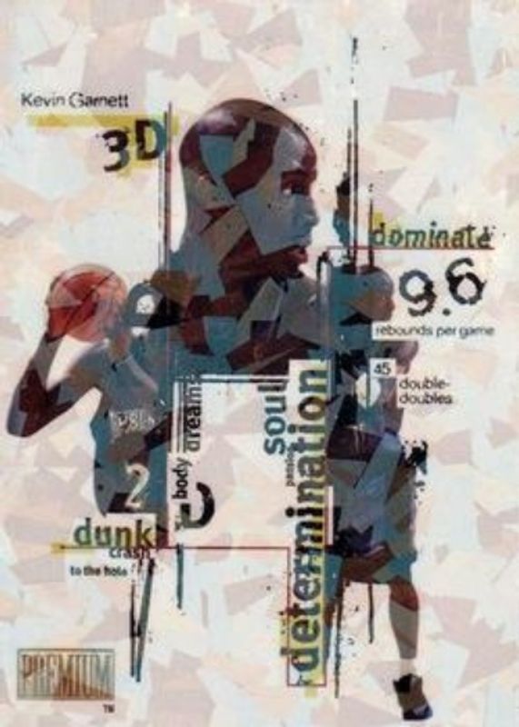 Kevin Garnett 1998 SkyBox Premium #10-DDD 3D RAW