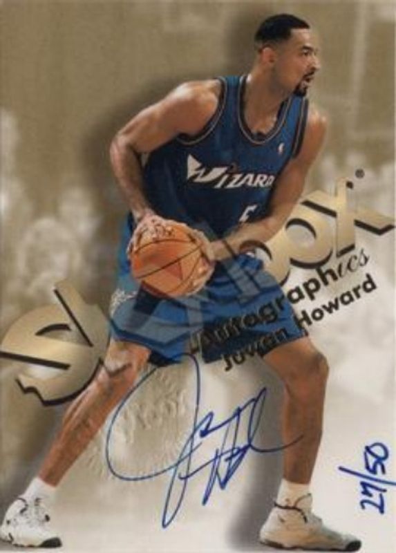 Juwan Howard 1998 SkyBox Premium Autographics Blue /50 RAW
