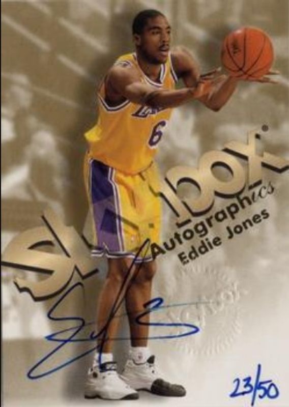 Eddie Jones 1998 SkyBox Premium Autographics Blue /50 RAW