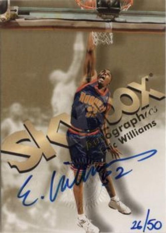 Eric Williams 1998 SkyBox Premium Autographics Blue /50 RAW
