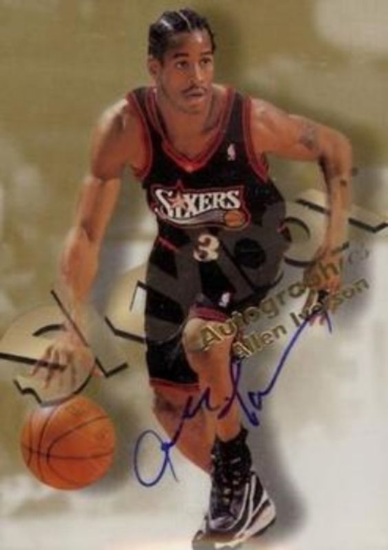 Allen Iverson 1998 SkyBox Premium Autographics Blue /50 RAW