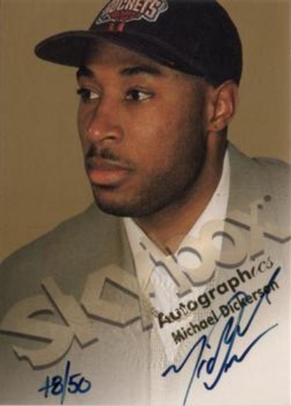 Michael Dickerson 1998 SkyBox Premium Autographics Blue /50 Rookie RAW