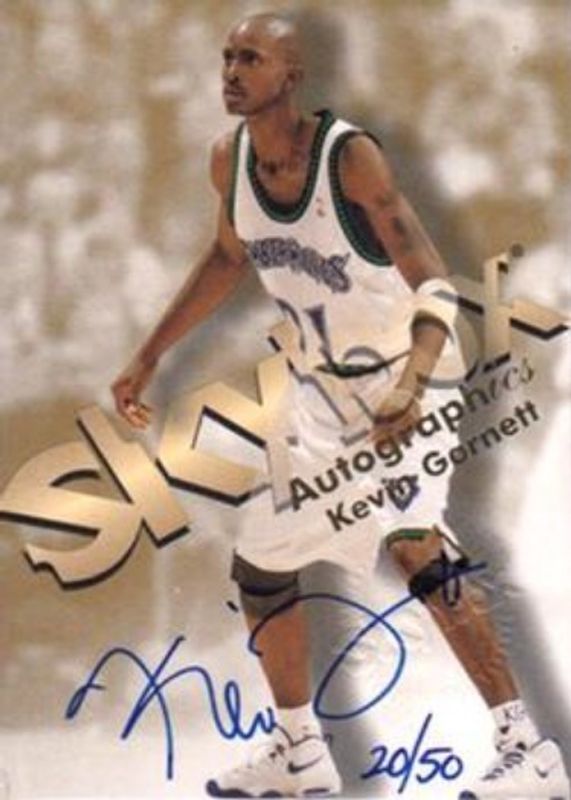 Kevin Garnett 1998 SkyBox Premium Autographics Blue /50 RAW