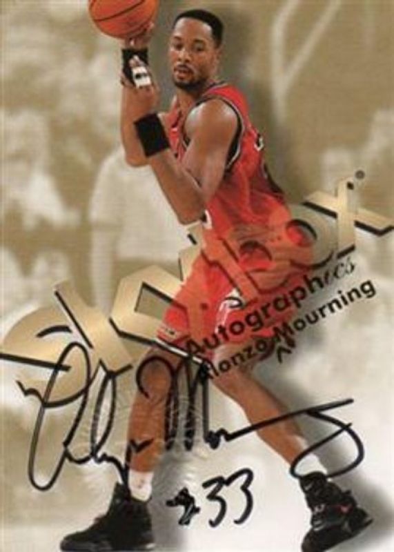 Alonzo Mourning 1998 SkyBox Premium Autographics RAW
