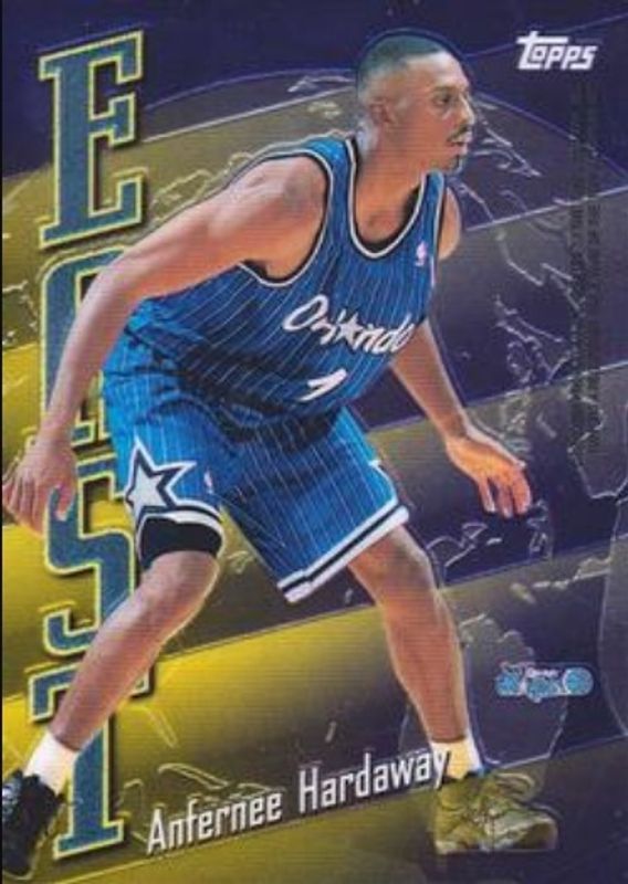 Anfernee Hardaway / Jason Kidd / Avery Johnson / John Stockton / Mookie Blaylock / Damon Stoudamire / Michael Jordan / Gary Payton 1998 Topps #EW15 East-West RAW