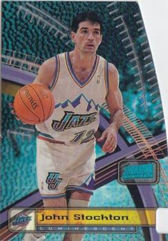 John Stockton 1998 Stadium Club #T8a Triumvirate Luminescent RAW