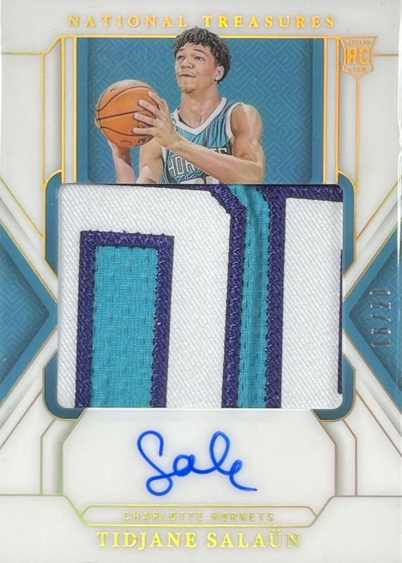 Tidjane Salaun 2024 National Treasures #137 Rookie Patch Auto - Gold FOTL /20 RAW