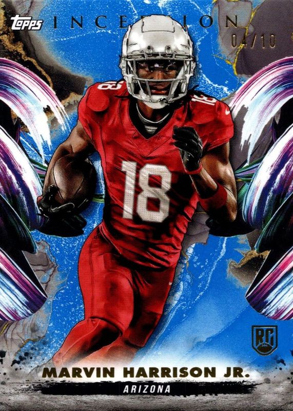 Marvin Harrison Jr. 2024 Topps Inception #169 Blue /10 Rookie RAW