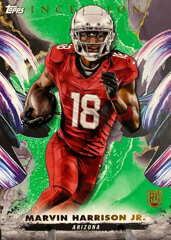 Marvin Harrison Jr. 2024 Topps Inception #169 Green Rookie RAW