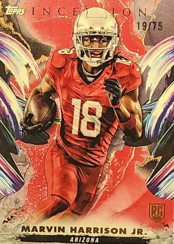 Marvin Harrison Jr. 2024 Topps Inception #169 Red /75 Rookie RAW