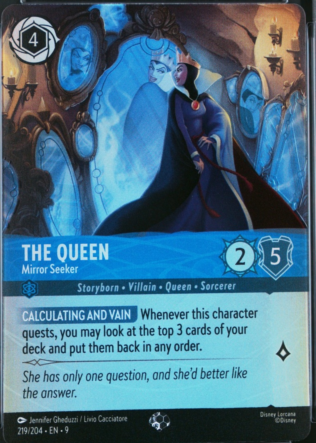 the queen lorcana card The Queen - Diviner (Enchanted) main image 1