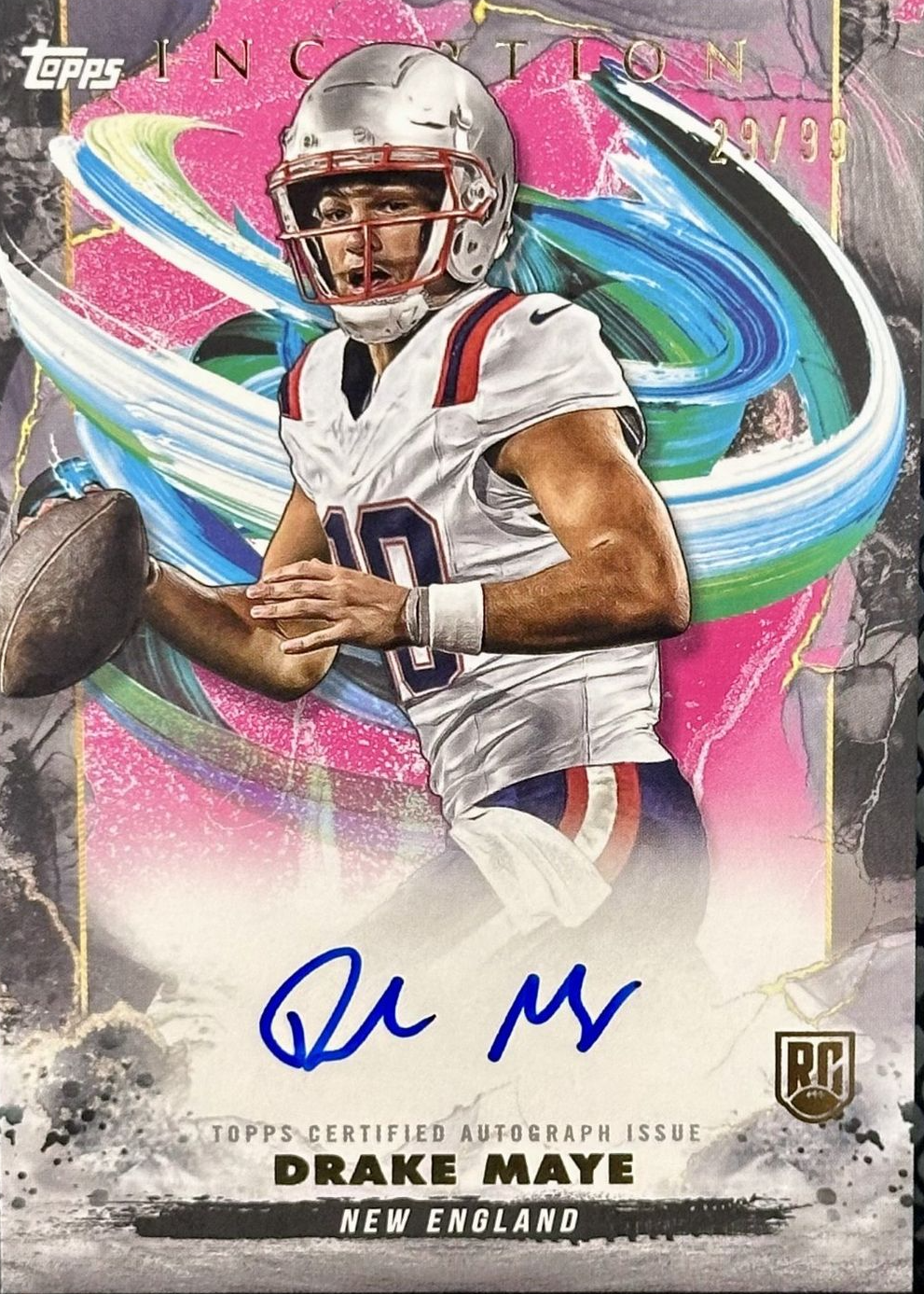 Drake Maye 2024 Topps Inception #RA-DM Rookie Autographs - Magenta /99 ...
