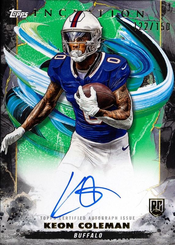 Keon Coleman 2024 Topps Inception #RA-KC Rookie Autographs - Green /150 RAW