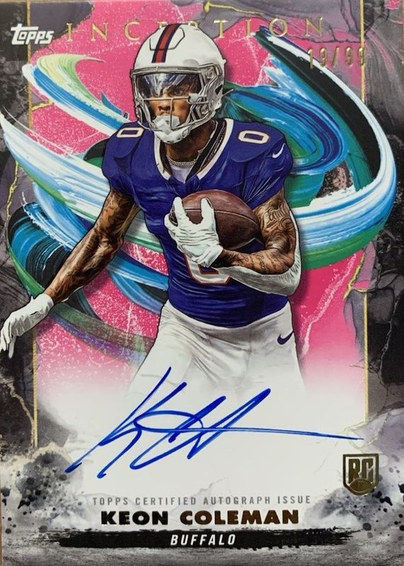 Keon Coleman 2024 Topps Inception #RA-KC Rookie Autographs - Magenta /99 RAW