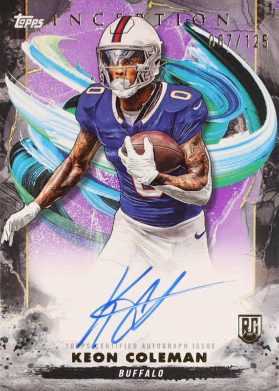 Keon Coleman 2024 Topps Inception #RA-KC Rookie Autographs - Purple /125 RAW