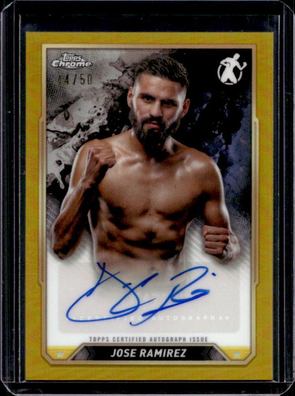 Jose Ramirez 2024 Topps Chrome #CBA-JRZ Chrome Autographs - Gold Refractor /50 RAW