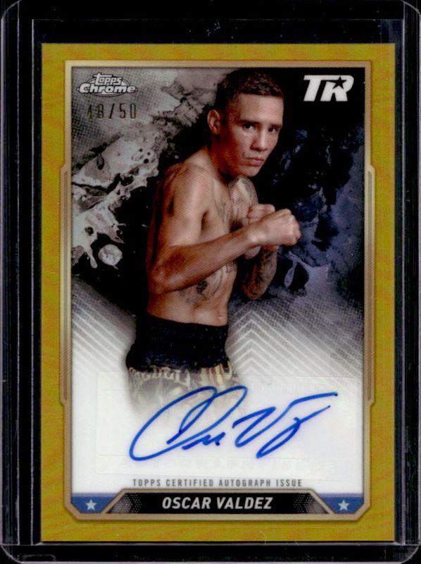 Oscar Valdez 2024 Topps Chrome #CBA-OVZ Chrome Autographs - Gold Refractor /50 RAW