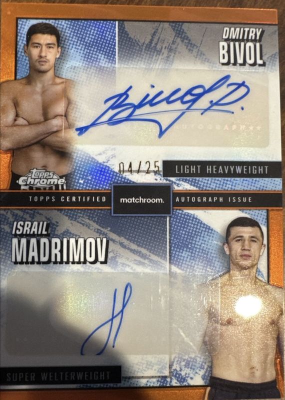 Dmitry Bivol / Israil Madrimov 2024 Topps Chrome #SMS-BM Stablemates Signatures - Orange Refractor /25 RAW