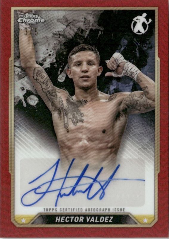 Hector Valdez 2024 Topps Chrome #CBA-HVZ Chrome Autographs - Red Refractor /5 RAW