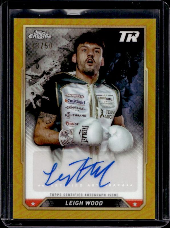 Leigh Wood 2024 Topps Chrome #CBA-LWD Chrome Autographs - Gold Refractor /50 RAW