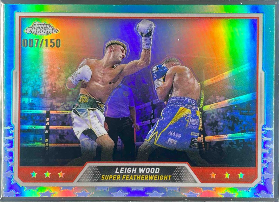Leigh Wood 2024 Topps Chrome #80 Aqua Refractor /199 RAW