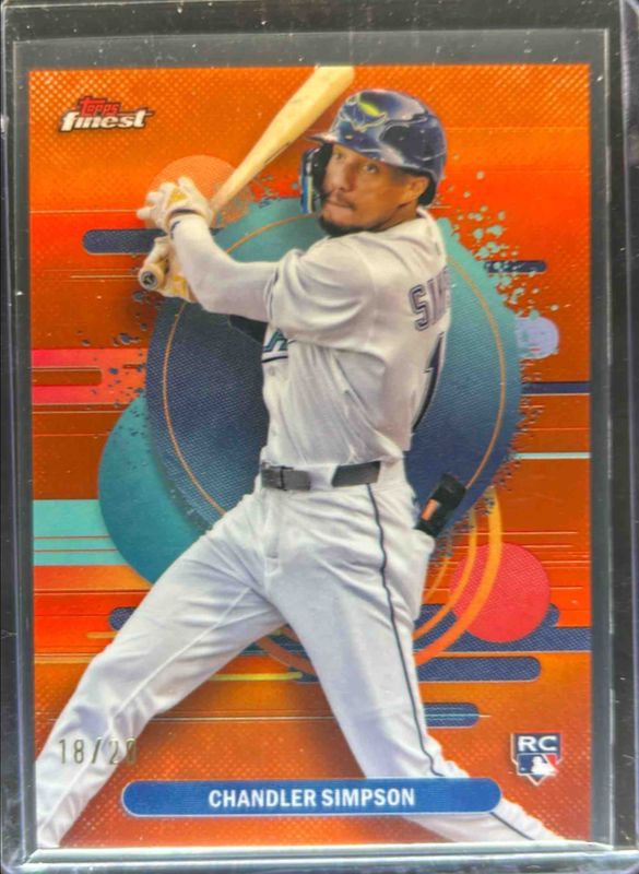 Chandler Simpson 2025 Topps Finest #177 Base Uncommon - Orange Refractor /20 Rookie RAW