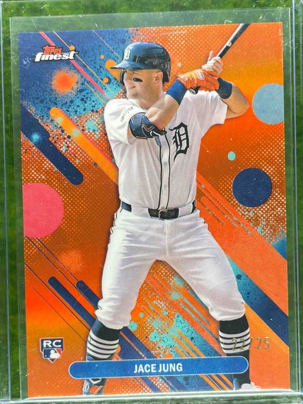 Jace Jung 2025 Topps Finest #29 Base Common - Orange Refractor /25 Rookie RAW