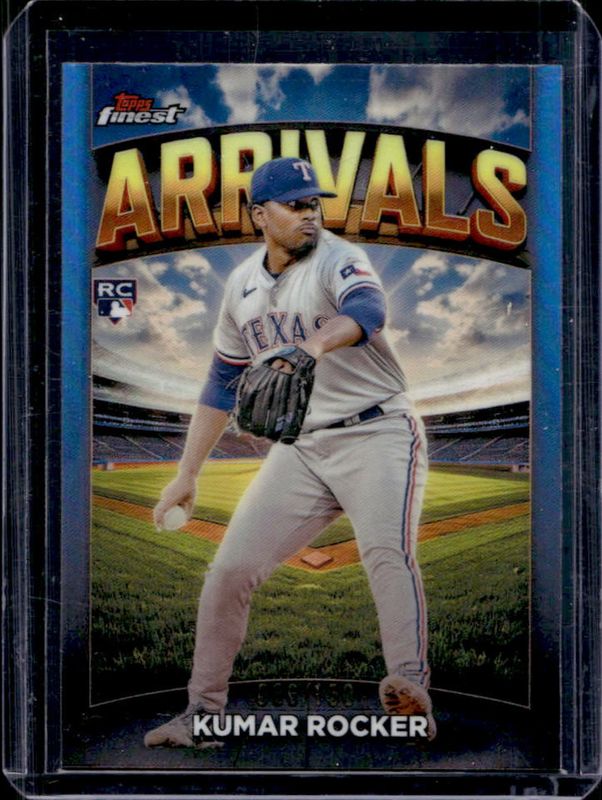Kumar Rocker 2025 Topps Finest #A-13 Arrivals - Sky Blue Refractor /150 Rookie RAW