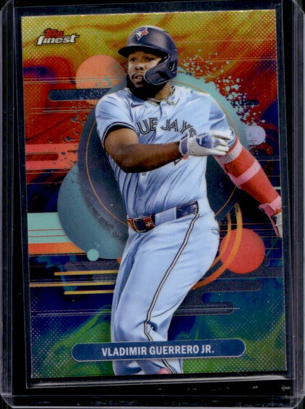 Ronald Acuna Jr. / Vladimir Guerrero Jr. 2025 Topps Finest #106 Base Uncommon - Oil Spill Refractor RAW