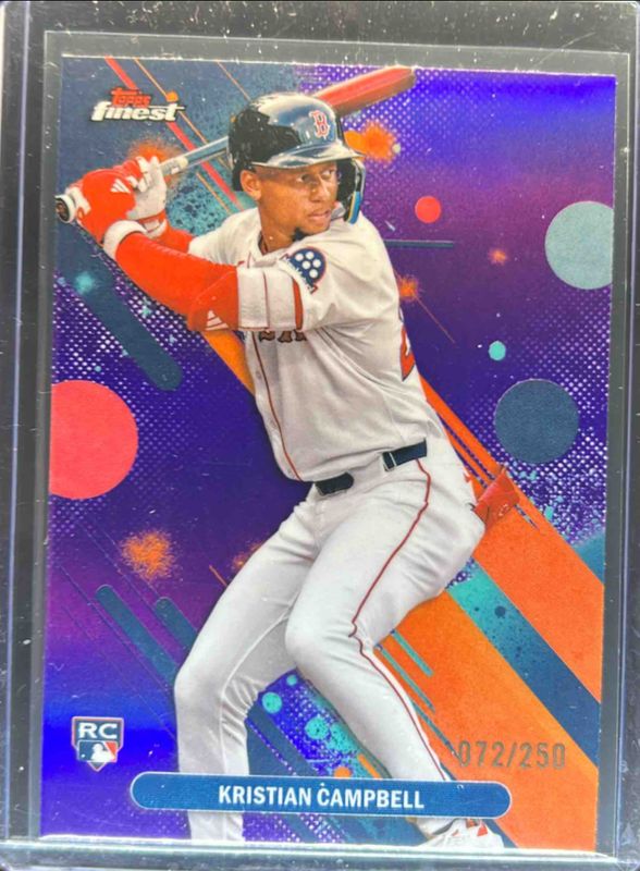 Kristian Campbell 2025 Topps Finest #98 Base Common - Purple Refractor /250 Rookie RAW