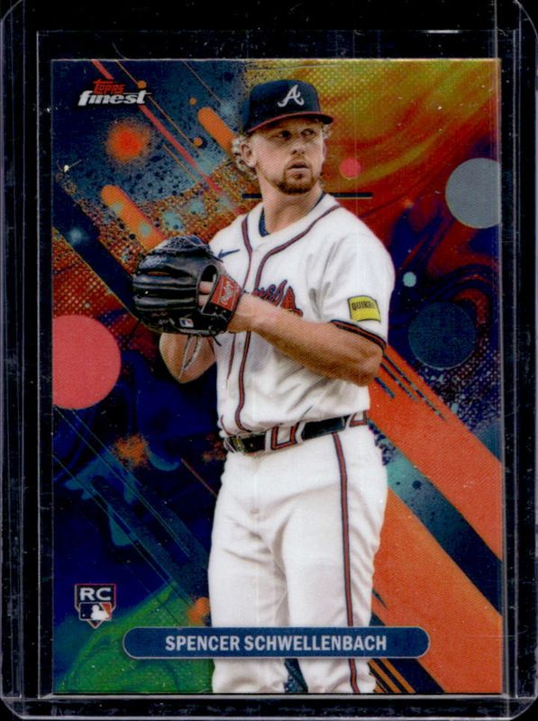 Spencer Schwellenbach 2025 Topps Finest #43 Base Common - Oil Spill Refractor Rookie RAW