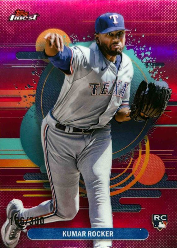 Kumar Rocker 2025 Topps Finest #121 Base Uncommon - Magenta Refractor /300 Rookie RAW