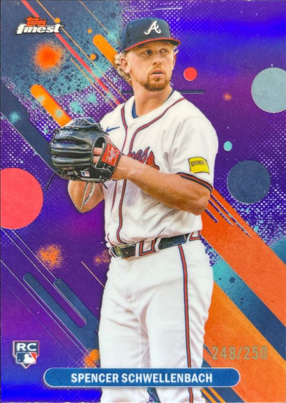 Spencer Schwellenbach 2025 Topps Finest #43 Base Common - Purple Refractor /250 Rookie RAW