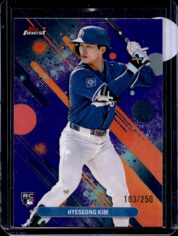 Hyeseong Kim 2025 Topps Finest #27 Base Common - Purple Refractor /250 Rookie RAW