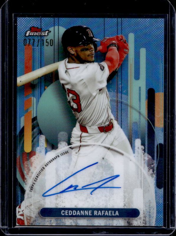 Ceddanne Rafaela 2025 Topps Finest #FA-CRA Finest Autographs - Sky Blue Refractor /150 RAW