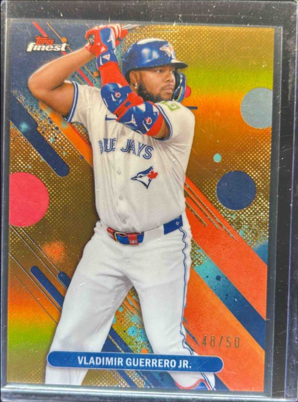 Ronald Acuna Jr. / Vladimir Guerrero Jr. 2025 Topps Finest #19 Base Common - Gold Refractor /50 RAW