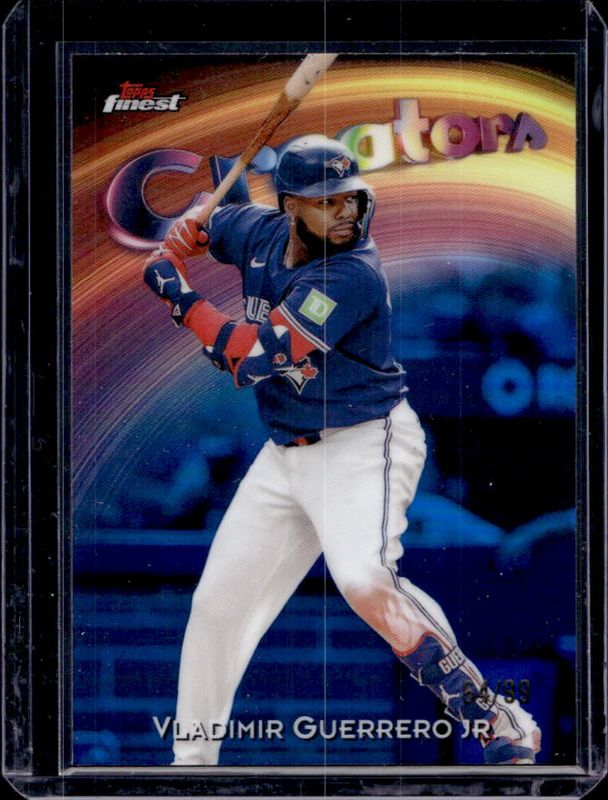 Ronald Acuna Jr. / Vladimir Guerrero Jr. 2025 Topps Finest #C-27 Creators - Blue Refractor /99 RAW