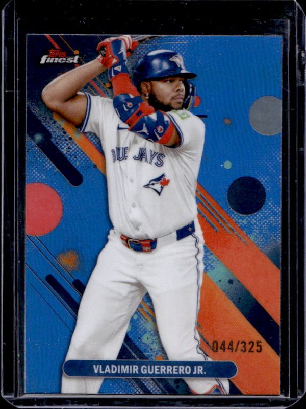 Ronald Acuna Jr. / Vladimir Guerrero Jr. 2025 Topps Finest #19 Base Common - Sky Blue Refractor /325 RAW