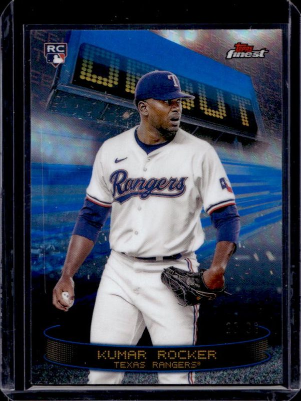 Kumar Rocker 2025 Topps Finest #D-19 Debut - Blue Refractor /99 Rookie RAW