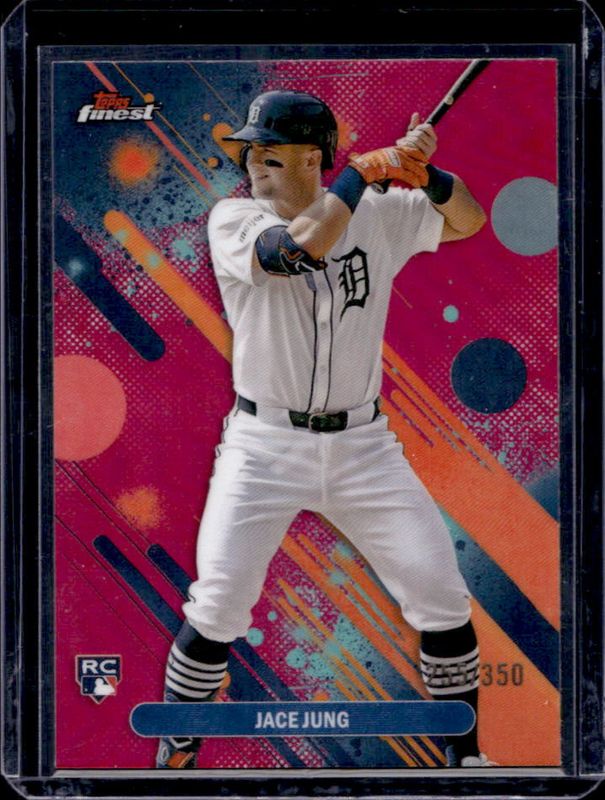 Jace Jung 2025 Topps Finest #29 Base Common - Magenta Refractor /350 Rookie RAW