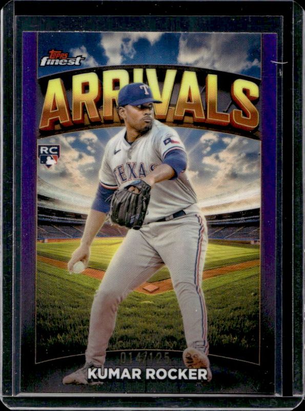 Kumar Rocker 2025 Topps Finest #A-13 Arrivals - Purple Refractor /125 Rookie RAW