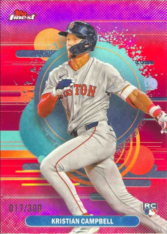 Kristian Campbell 2025 Topps Finest #181 Base Uncommon - Magenta Refractor /300 Rookie RAW