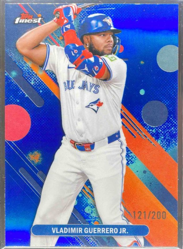 Ronald Acuna Jr. / Vladimir Guerrero Jr. 2025 Topps Finest #19 Base Common - Blue Refractor /200 RAW
