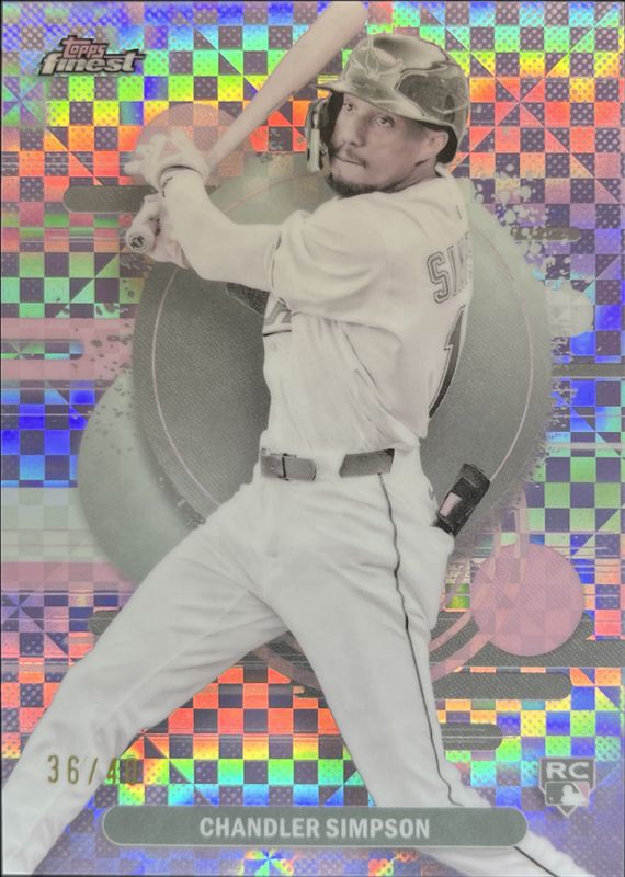 Chandler Simpson 2025 Topps Finest #177 Base Uncommon - Pearl X-Fractor /40 Rookie RAW