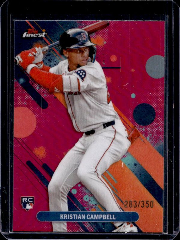 Kristian Campbell 2025 Topps Finest #98 Base Common - Magenta Refractor /350 Rookie RAW