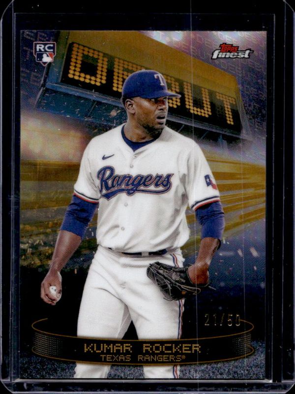 Kumar Rocker 2025 Topps Finest #D-19 Debut - Gold Refractor /50 Rookie RAW