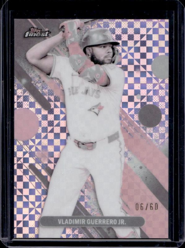 Ronald Acuna Jr. / Vladimir Guerrero Jr. 2025 Topps Finest #19 Base Common - Pearl X-Fractor /60 RAW